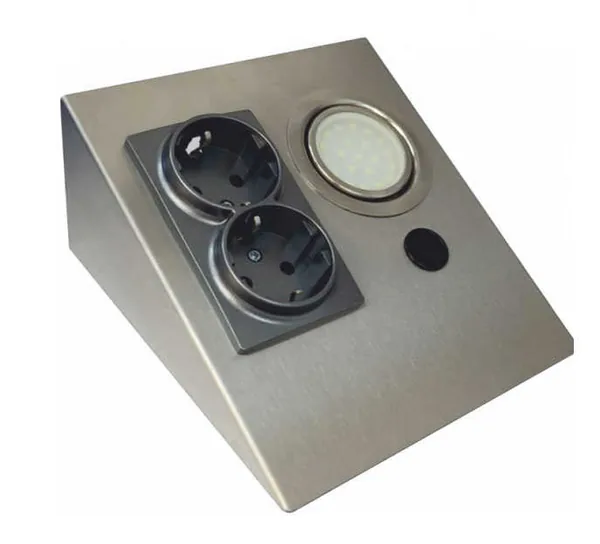 Cata Tezgah Altı Çift Prizli Aydınlatma (Beyaz Işık) CT-5110 CT-5110B