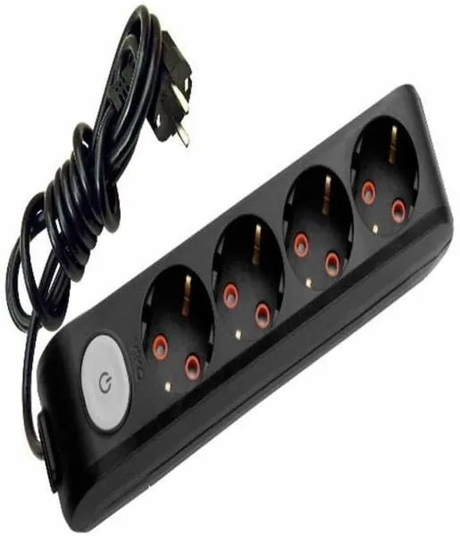 Viko Multi-Let Dörtlü Grup Priz Anahtar Topraklı 5 Metre Siyah (Çocuk Korumalı)