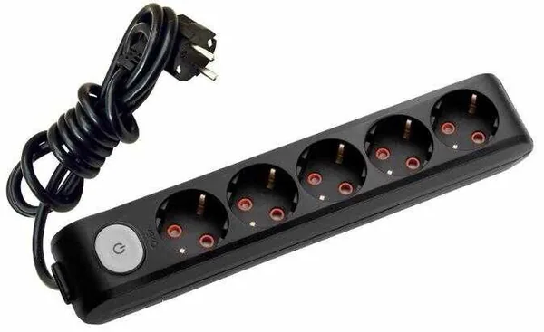 Viko Multi-Let Beşli Grup Priz Anahtar Topraklı 5 Metre Siyah (Çocuk Korumalı)