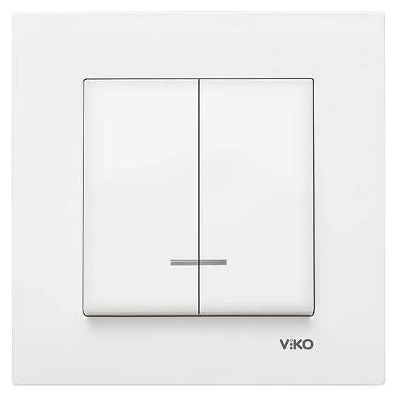 Viko Karre/Meridian Beyaz Işıklı Komütatör Mekanizma (Çerçeve Hariç)