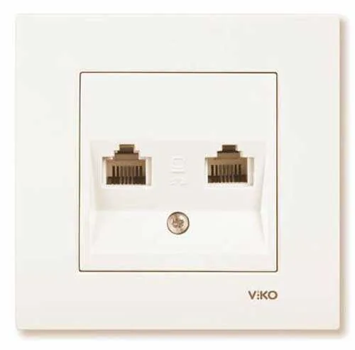 Viko Karre/Meridian Krem İkili Data Cat6 Mekanizma (Çerçeve Hariç)