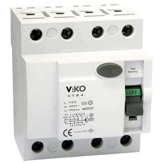 Viko - VTR4-63300 4x63A 300mA Ac Tip Kaçak Akım Rölesi