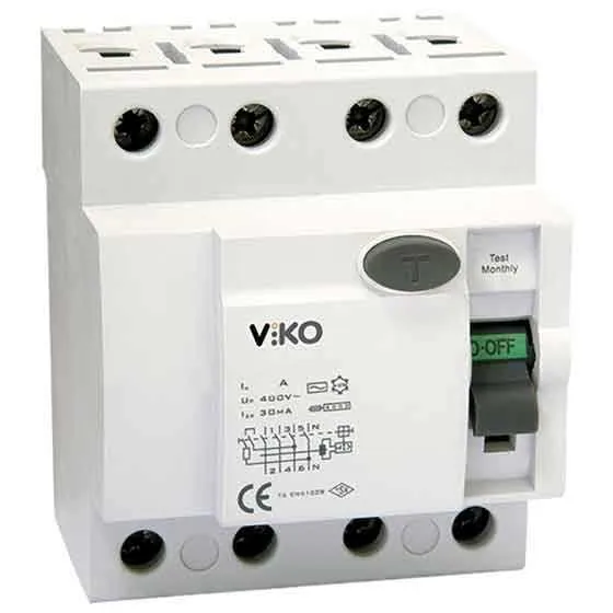 Viko - VTR4-80300 4x80A 300mA Ac Tip Kaçak Akım Rölesi